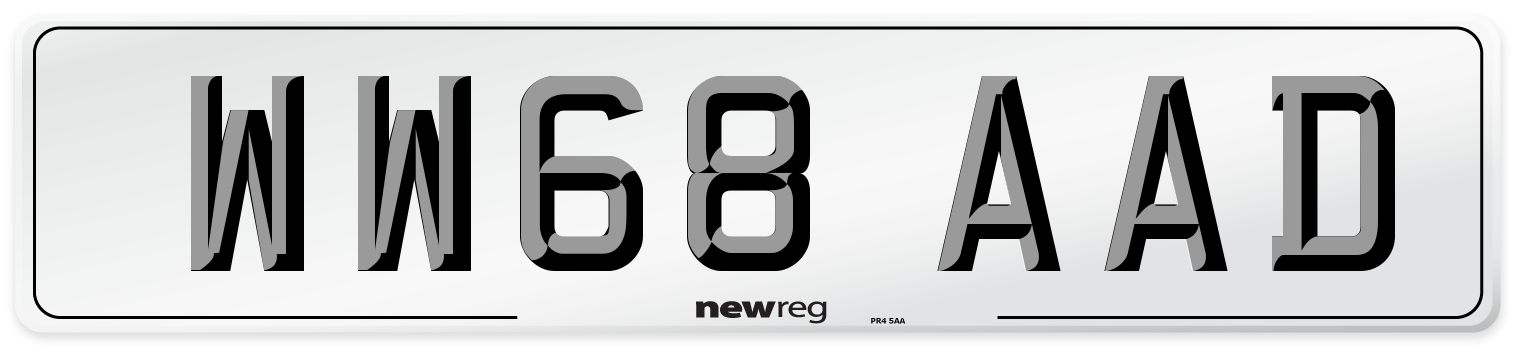 WW68 AAD Number Plate from New Reg